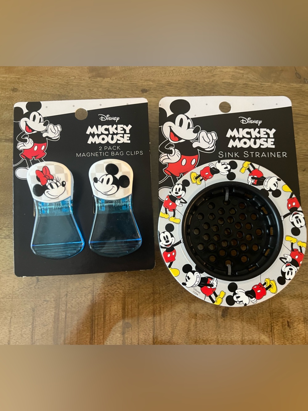 Disney Mickey Mouse Blue Magnetic Bag Clips & Sink Strainer Set